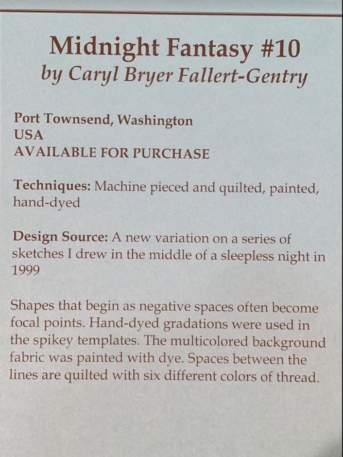 "Midnight Fantasy #10" by Caryl Bryer Fallert-Gentry - Sign